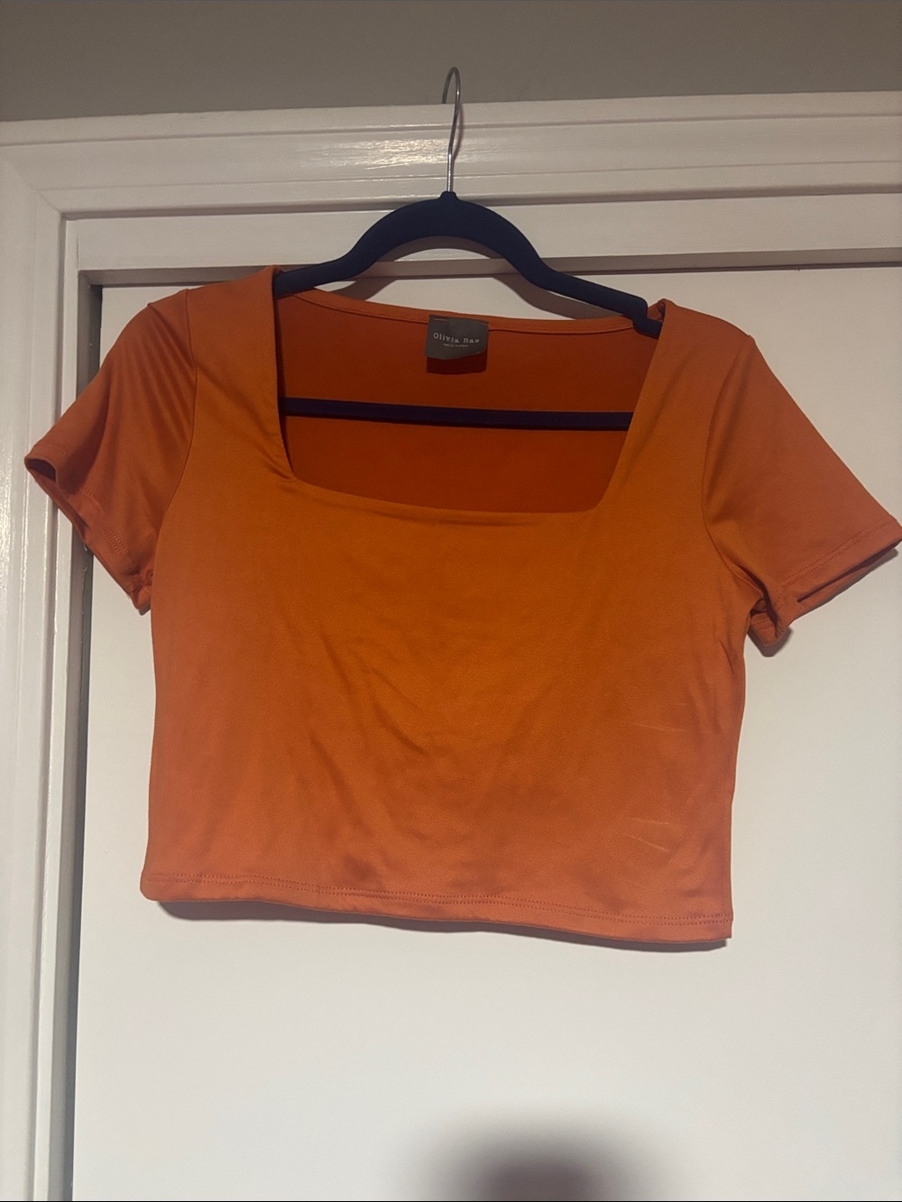 Olivia Rae New York Square Neck Crop Top in Orange